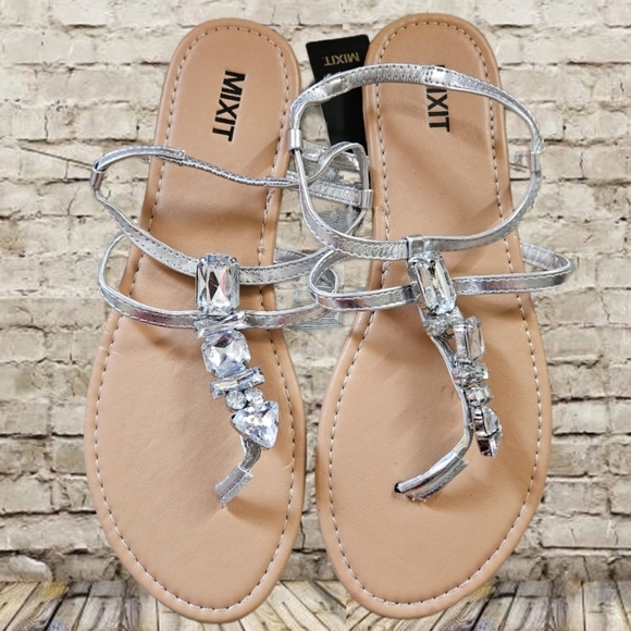 NWT/ Mix it Rhinestones Sandals - Picture 1 of 4